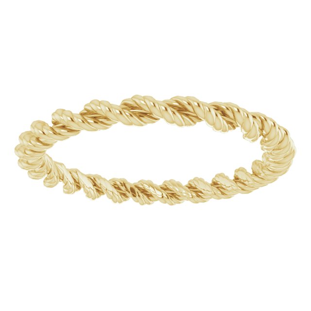 14K Yellow 2 mm Twisted Rope Band Size 4