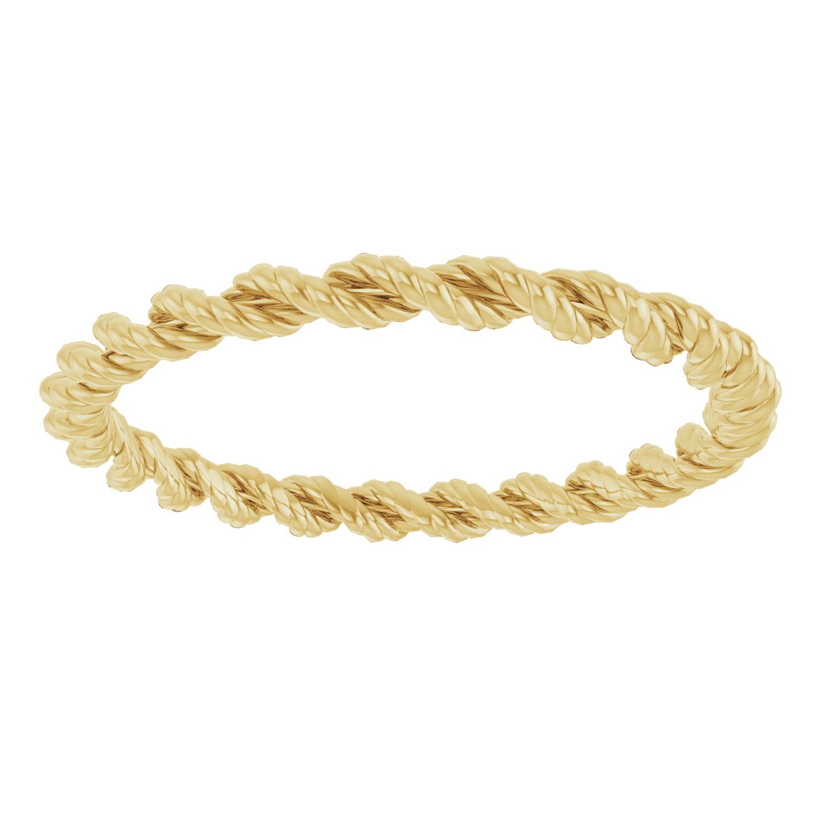 14K Yellow 2 mm Twisted Rope Band Size 7