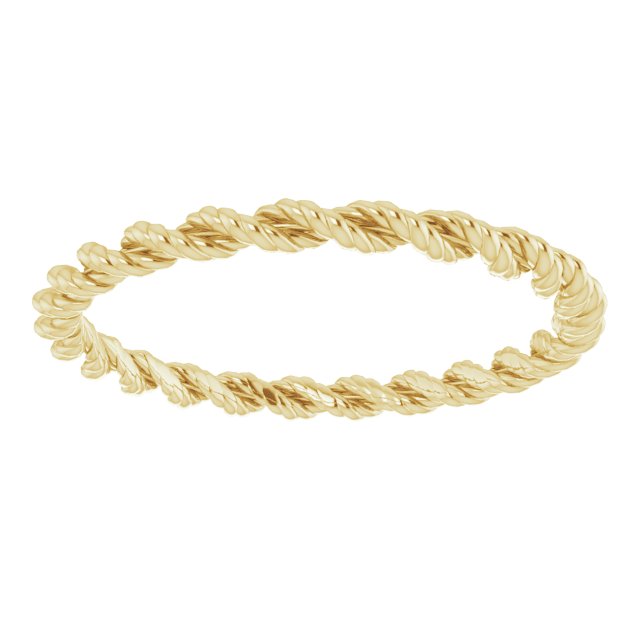 14K Yellow 2 mm Twisted Rope Band Size 8