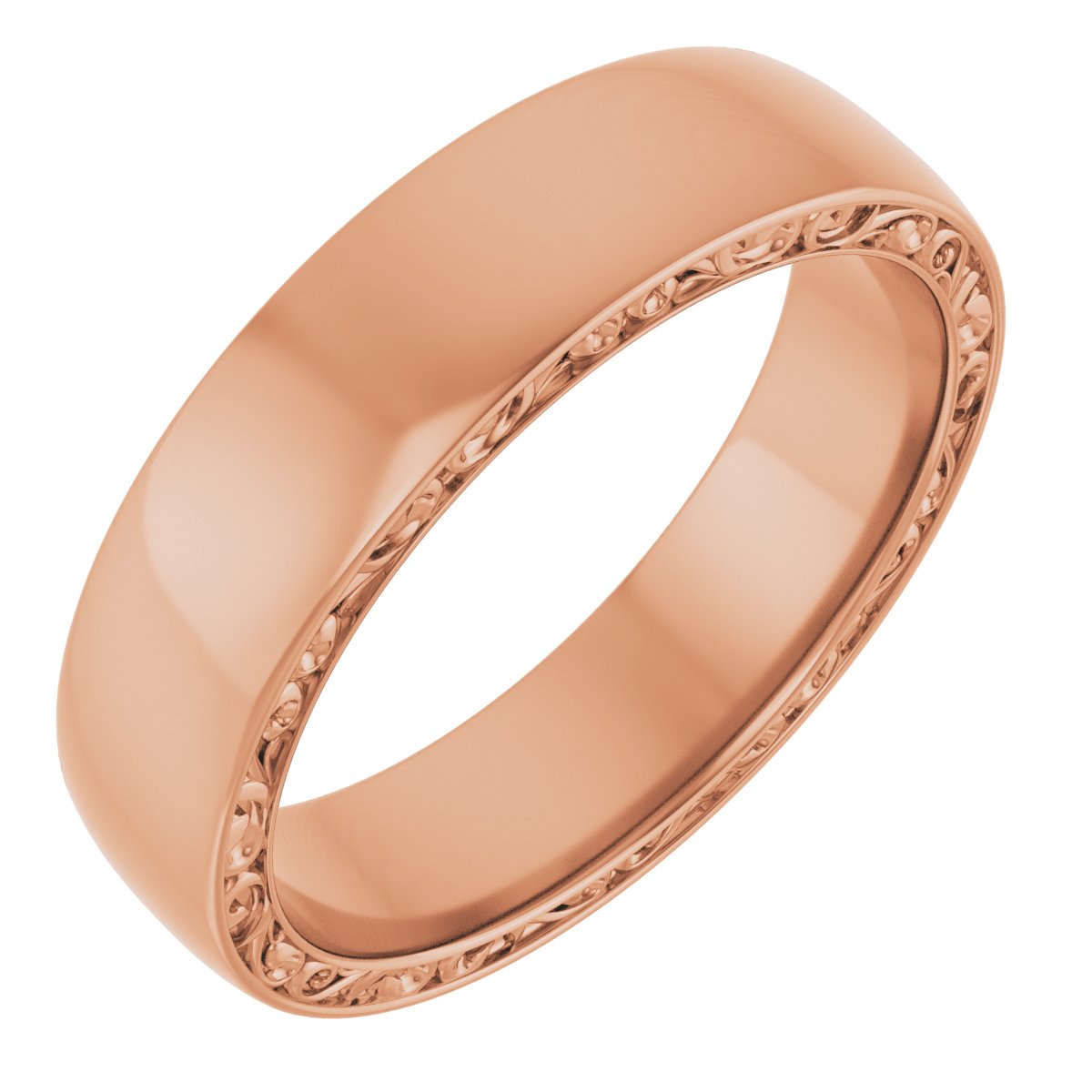 14K Rose 6 mm Sculptural  Band Size 10