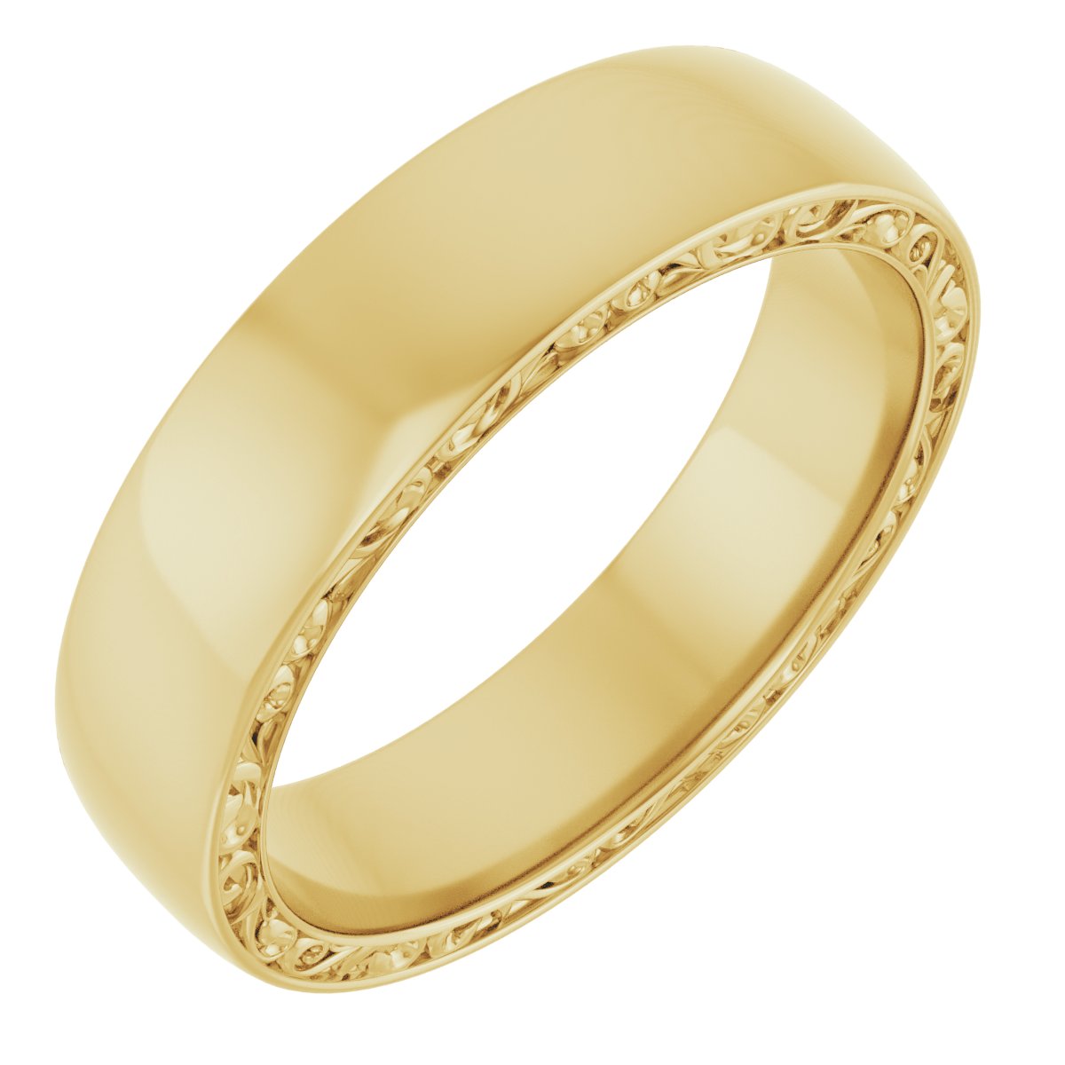 14K Yellow 6 mm Sculptural  Band Size 10.5