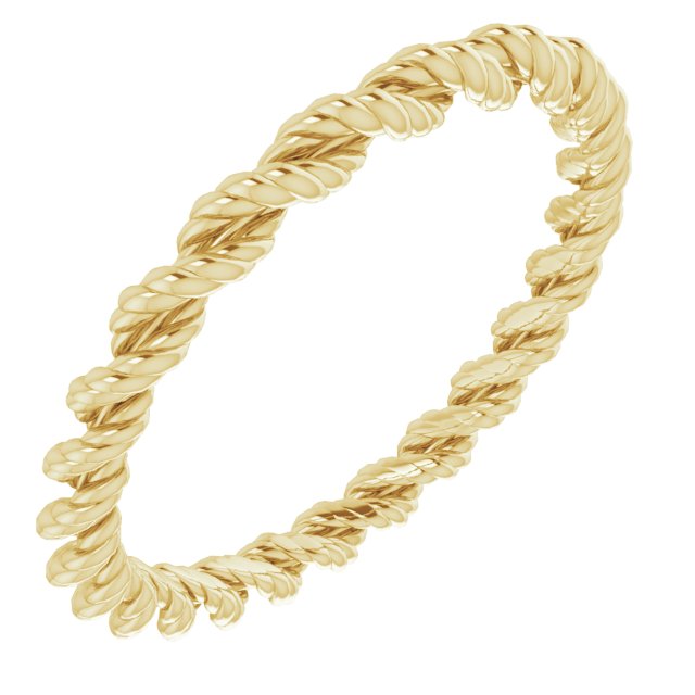 14K Yellow 2 mm Twisted Rope Band Size 5.5