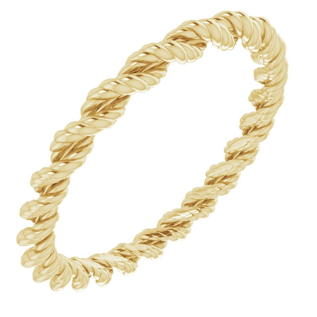14K Yellow 2 mm Twisted Rope Band Size 8.5