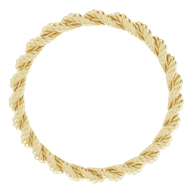 18K Yellow 2 mm Twisted Rope Band Size 7.5