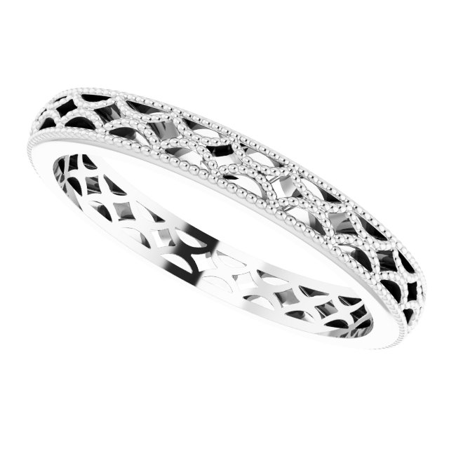 14K White 3 mm Band Size 7