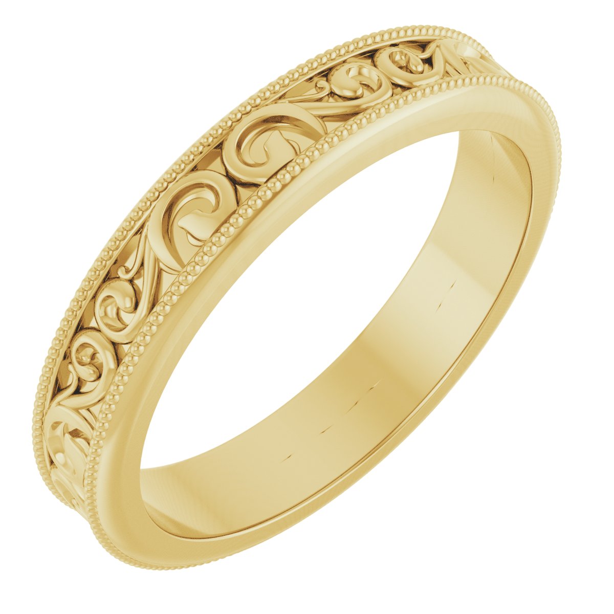 14K Yellow 4 mm Sculptural Band Size 8.5