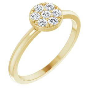 14K Yellow 1/5 CTW Diamond Stackable Cluster Ring