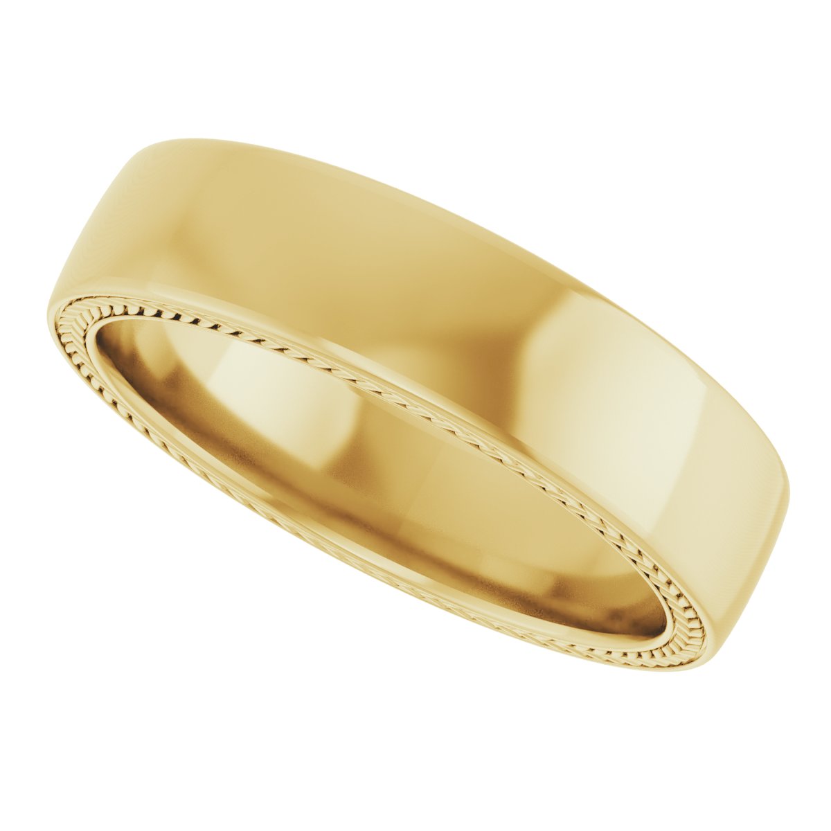 14K Yellow 6 mm Wheat Pattern Band Size 11