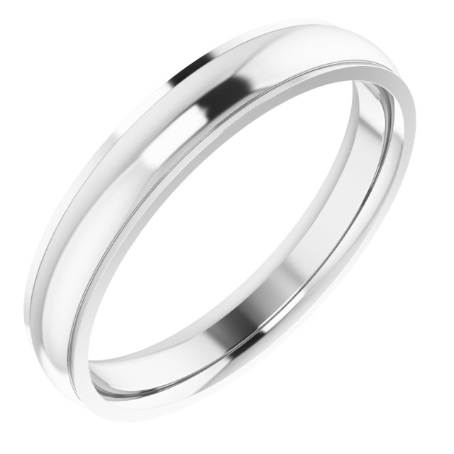 14K White 4 mm Comfort Fit Edge Band Size 10.5