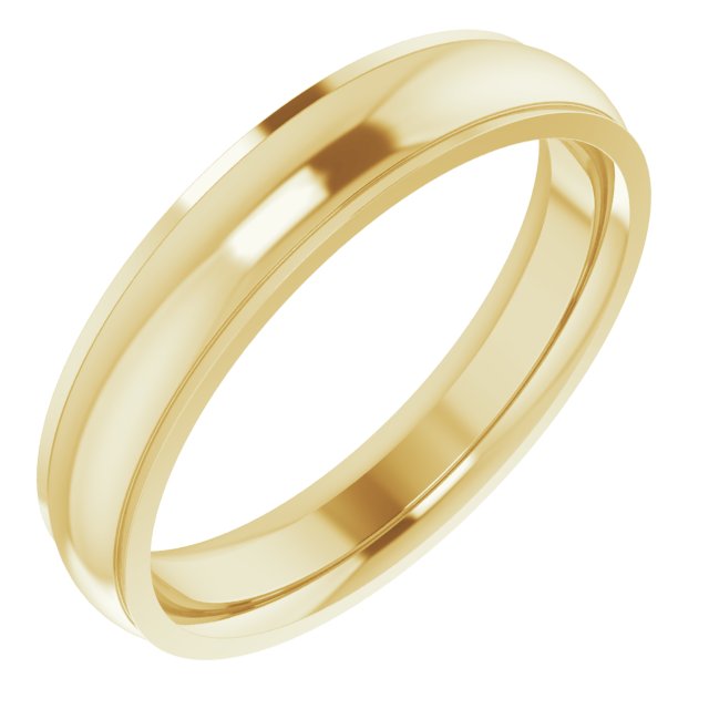 14K Yellow 4 mm Comfort Fit Edge Band Size 7