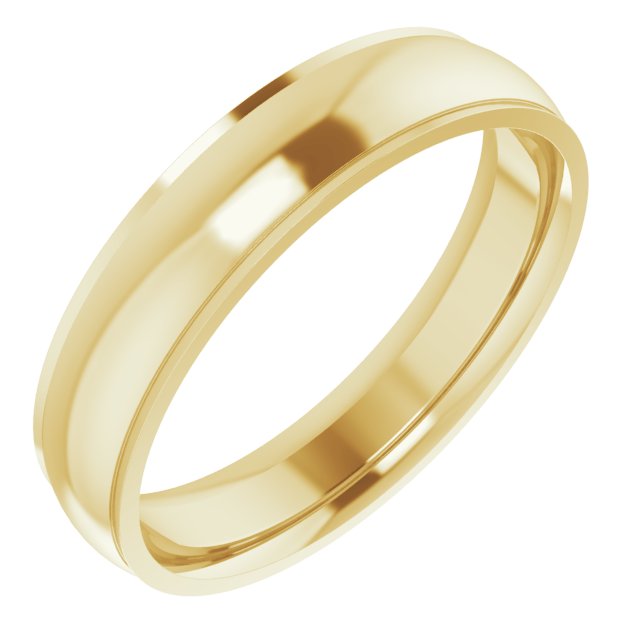 14K Yellow 5 mm Comfort Fit Edge Band Size 10.5