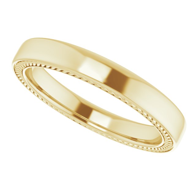 14K Yellow 3 mm Wheat Pattern Band Size 5