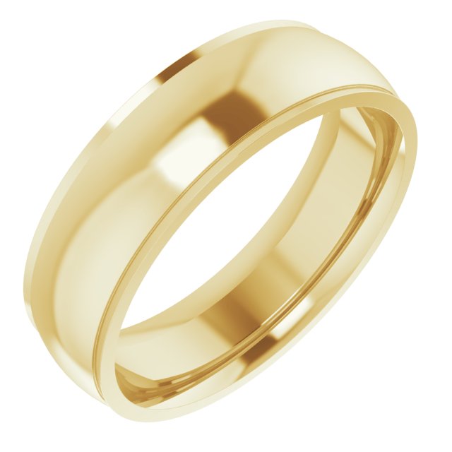 14K Yellow 6 mm Comfort Fit Edge Band Size 8