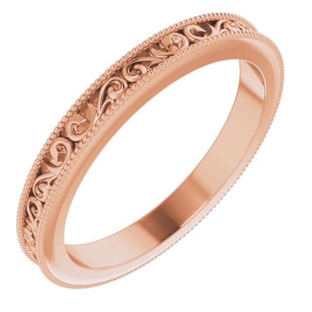 14K Rose 2.5 mm Sculptural-Inspired Band Size 5