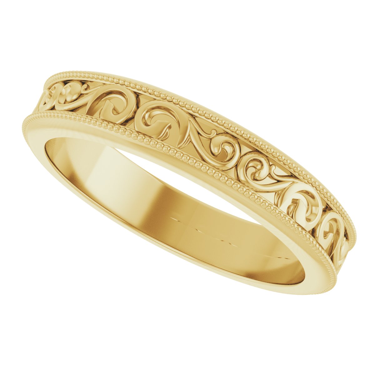 14K Yellow 4 mm Sculptural-Inspired Band Size 7