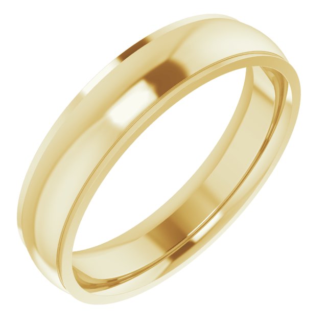 14K Yellow 5 mm Comfort Fit Edge Band Size 10