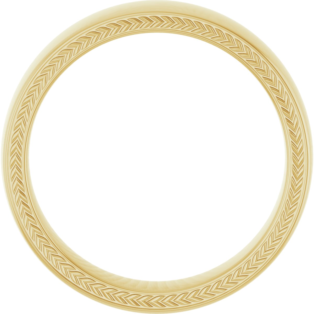 14K Yellow 6 mm Wheat Pattern Band Size 11