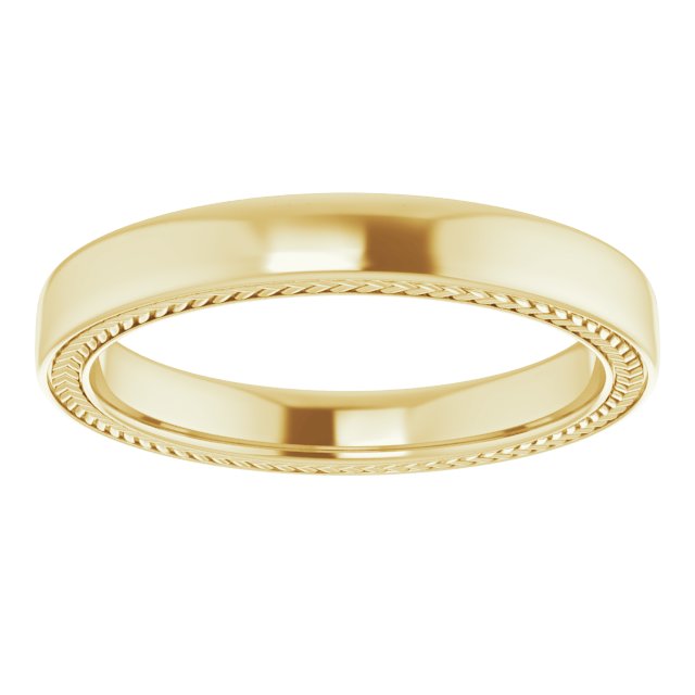 14K Yellow 3 mm Wheat Pattern Band Size 5