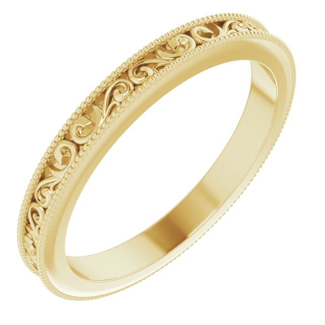 14K Yellow 2.5 mm Sculptural Band Size 6