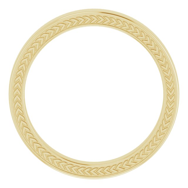 14K Yellow 3 mm Wheat Pattern Band Size 5