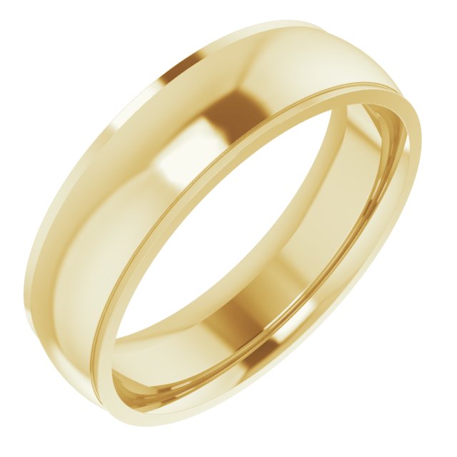 14K Yellow 6 mm Comfort Fit Edge Band Size 9.5
