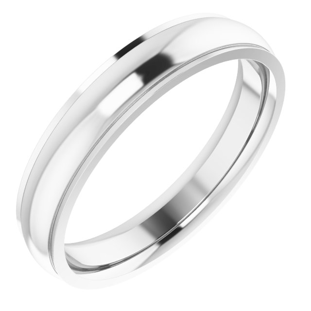 14K White 4 mm Comfort Fit Edge Band Size 8