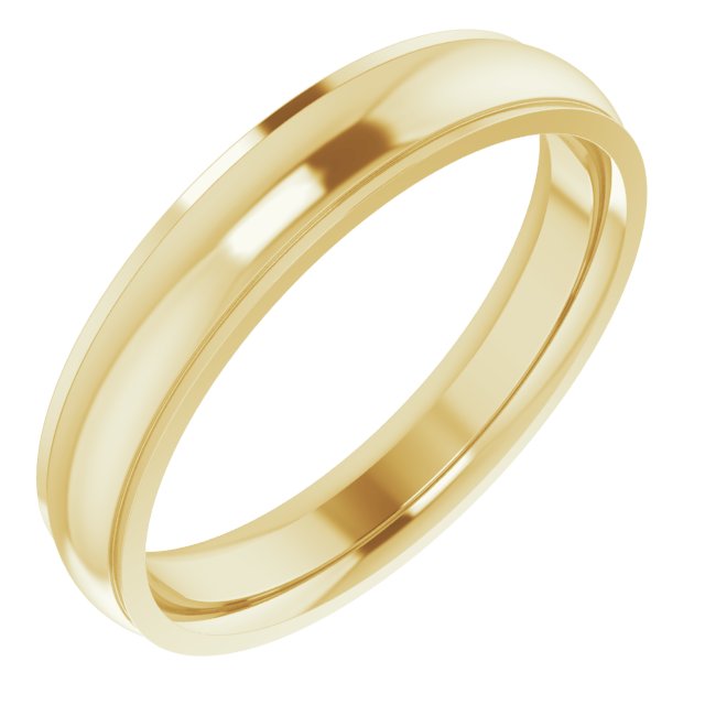 14K Yellow 4 mm Comfort Fit Edge Band Size 8