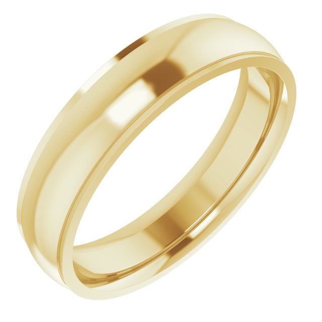 14K Yellow 5 mm Comfort Fit Edge Band Size 9