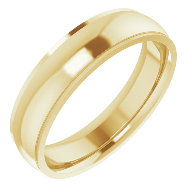 14K Yellow 5 mm Comfort Fit Edge Band Size 8