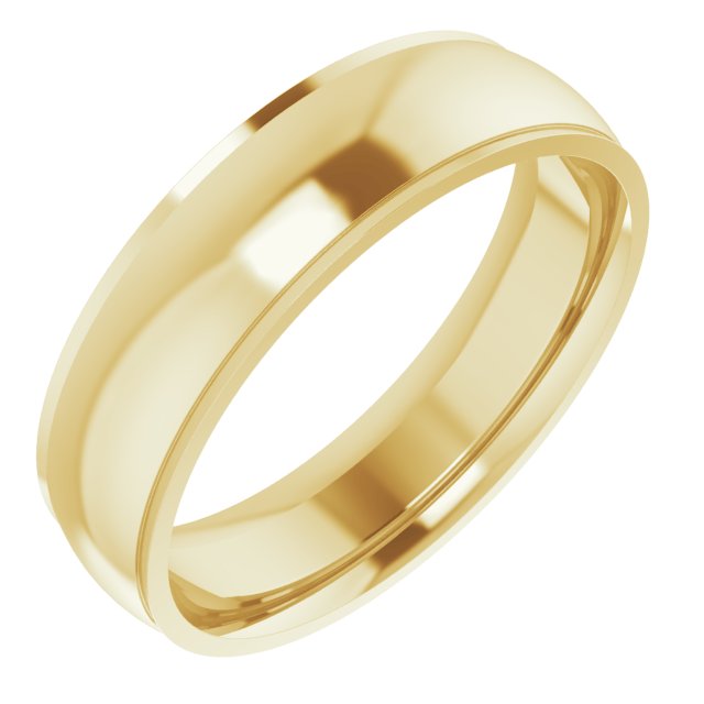 14K Yellow 6 mm Comfort Fit Edge Band Size 10.5