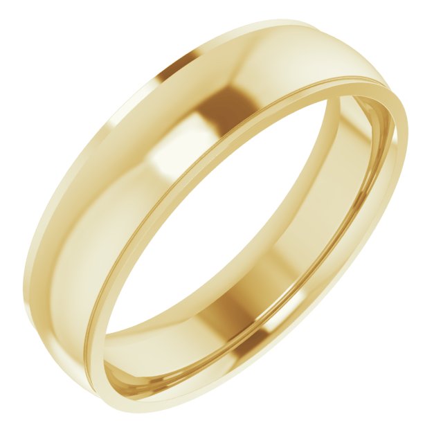 14K Yellow 6 mm Comfort Fit Edge Band Size 11.5