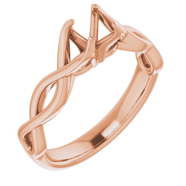 Solitaire Rope Engagement Ring or Band