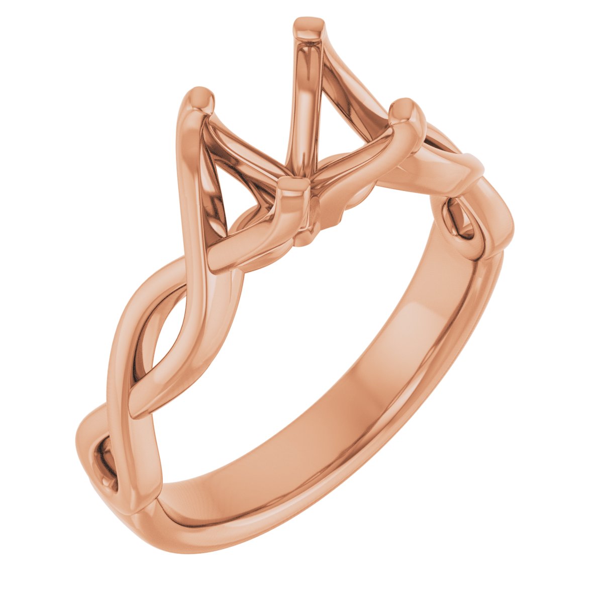 Solitaire Rope Engagement Ring or Band