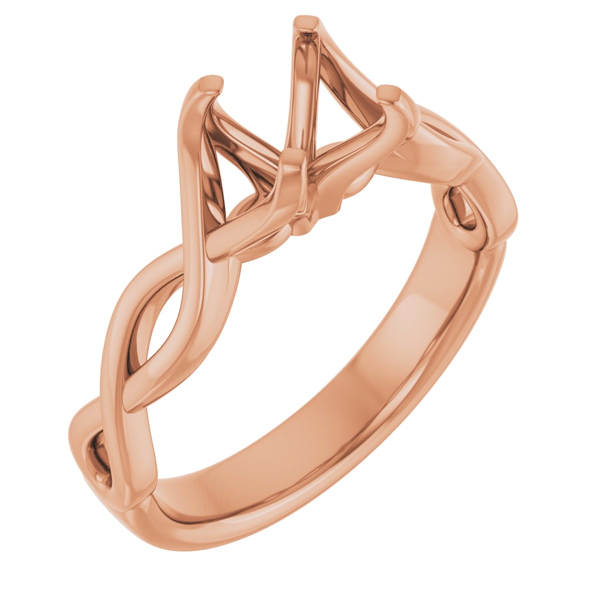 Solitaire Rope Engagement Ring or Band
