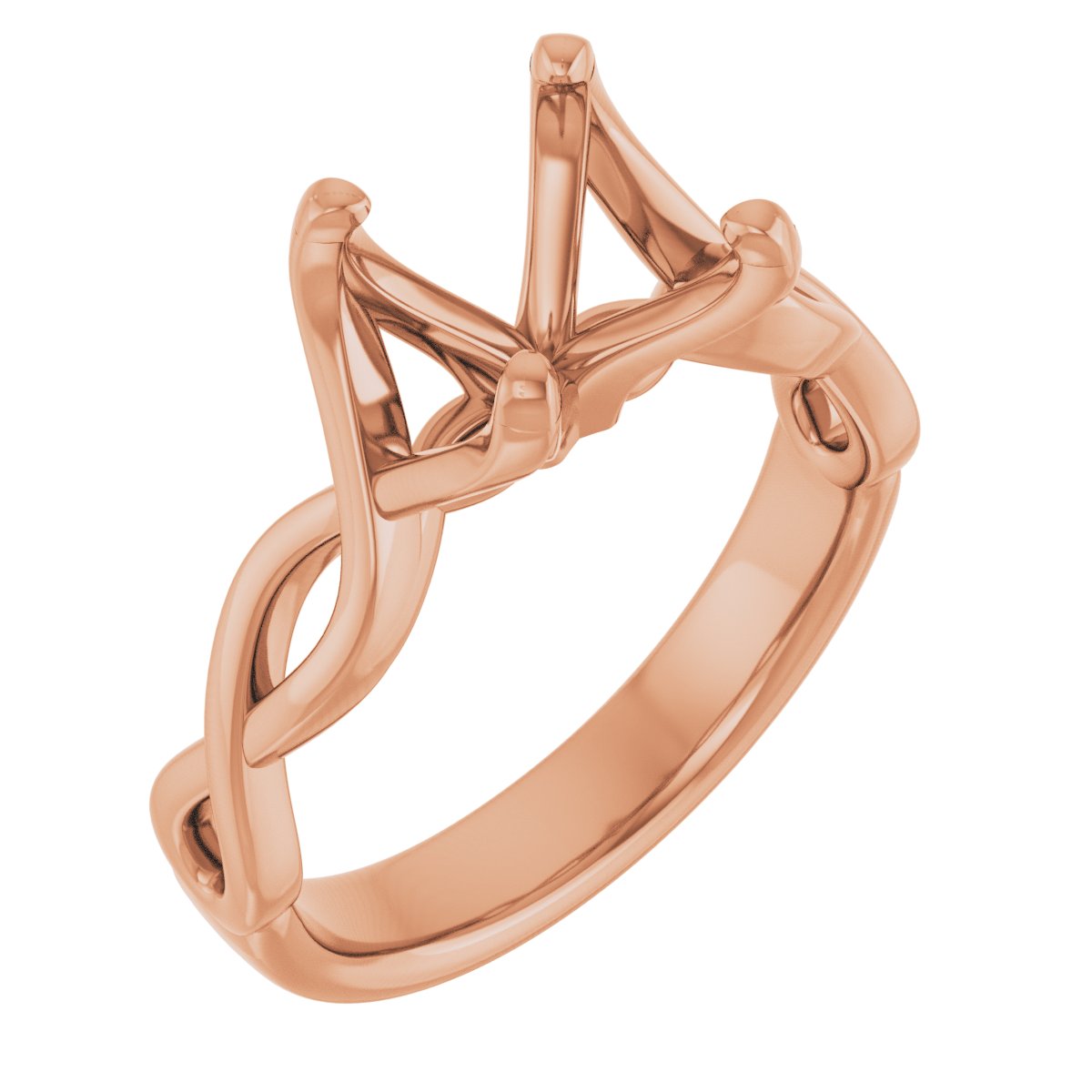 Solitaire Rope Engagement Ring or Band