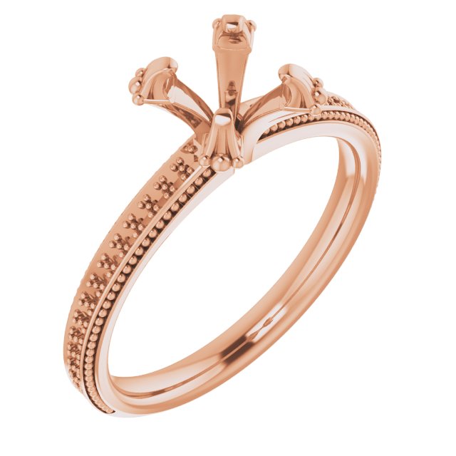 Accented Beaded Engagement Ring