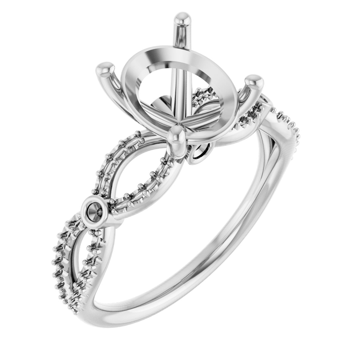 Accented Infinity-Inspired Engagement Ring