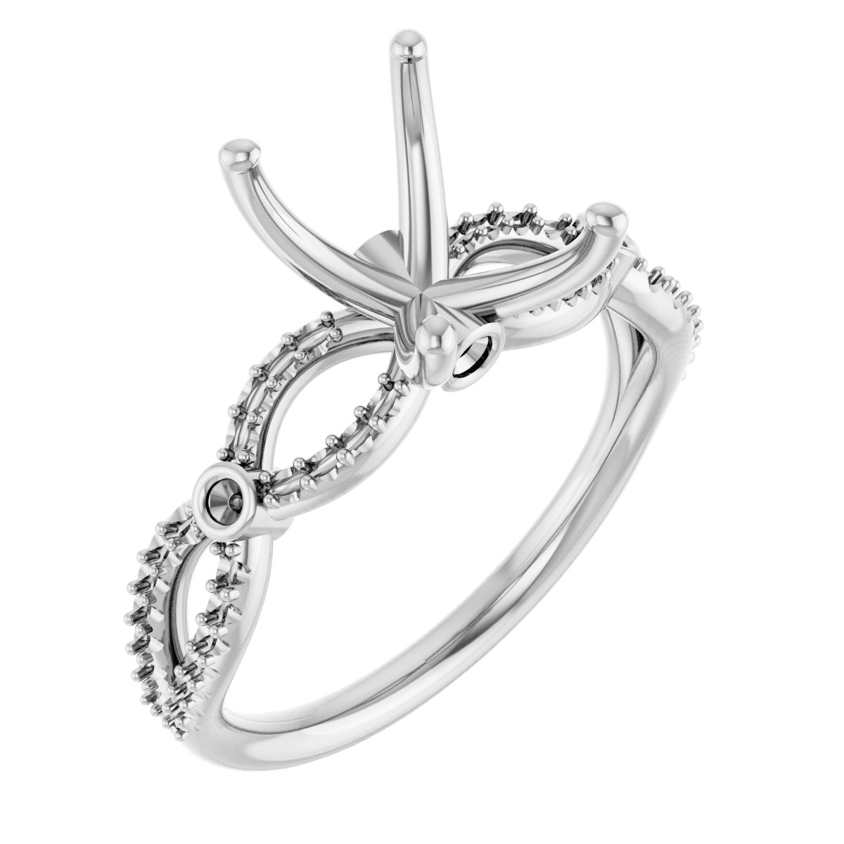 Accented Infinity-Inspired Engagement Ring