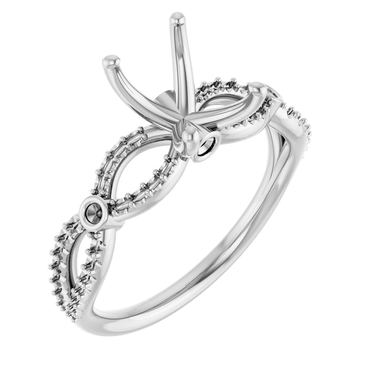 Accented Infinity-Inspired Engagement Ring