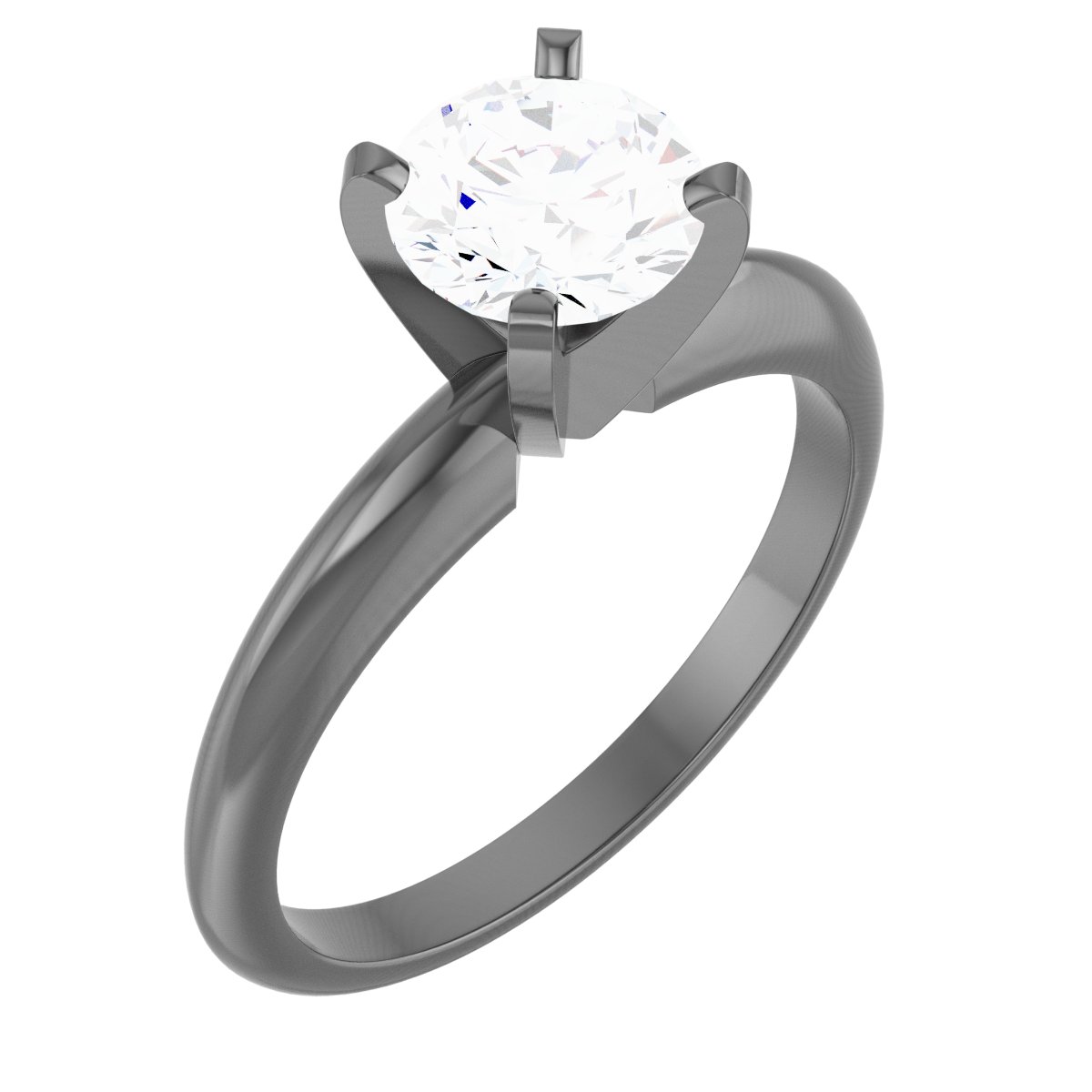 Round 4-Prong Comfort-Fit Solitaire Ring Mounting