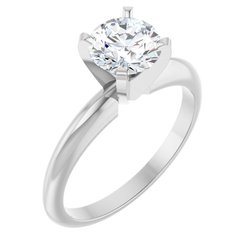 Round 4-krapne Comfort-Fit Solitaire Ring Mounting