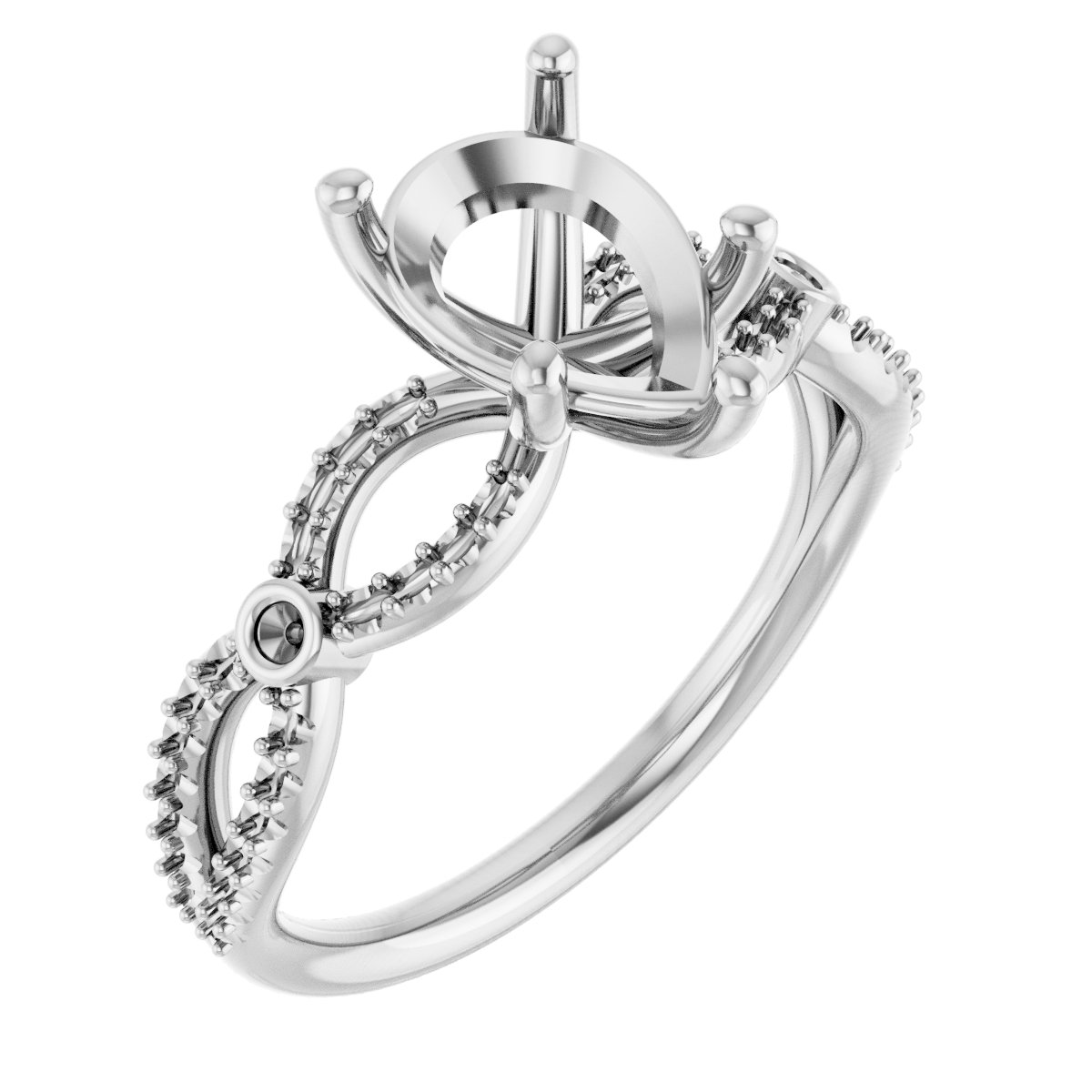 Accented Infinity-Inspired Engagement Ring