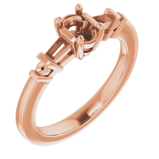 Baguette Accented Engagement Ring