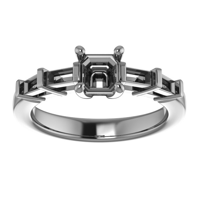 9x9 mm Heart Engagement Ring Mounting view 3