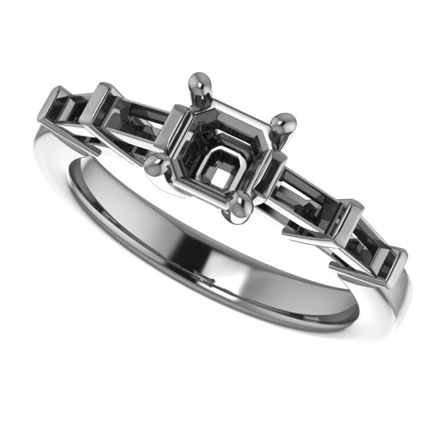 9x9 mm Heart Engagement Ring Mounting view 5
