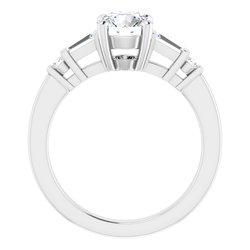 Baguette Accented Engagement Ring