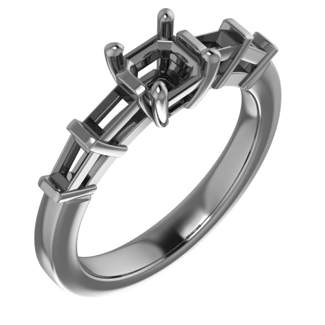 9x9 mm Heart Engagement Ring Mounting