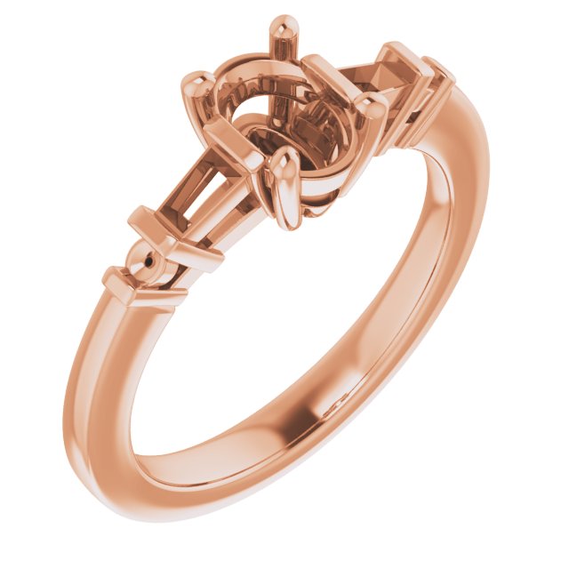 Baguette Accented Engagement Ring
