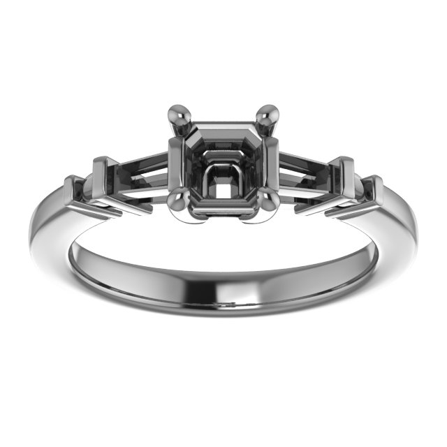 4.1 mm Round Engagement Ring Mounting view 3