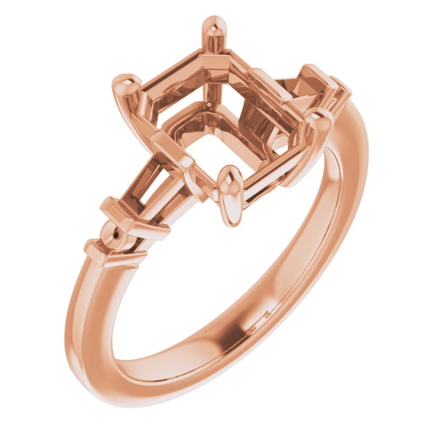 Baguette Accented Engagement Ring